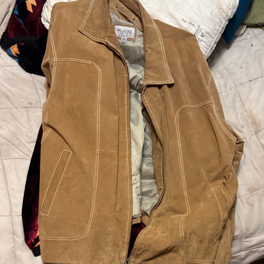Wilsons Leather Light Brown Suede Jacket